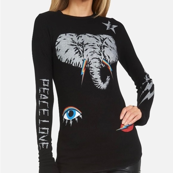 Lauren Moshi. McKinley Electric Elephants size S in black - Picture 4 of 5